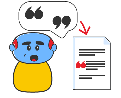 A person's words being integrated into an assignment.