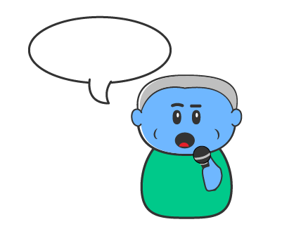 A person speaking into a microphone.