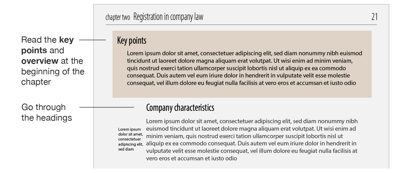 Key points at the beginning of a chapter.