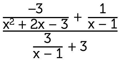 An example of an algebraic fraction with a quadratic expression in the numerator. In this case, it is x squared plus 2x minus 3.