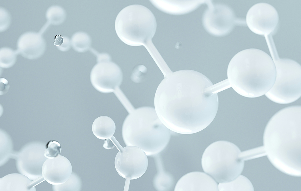 Strands of chemicals forming bonds