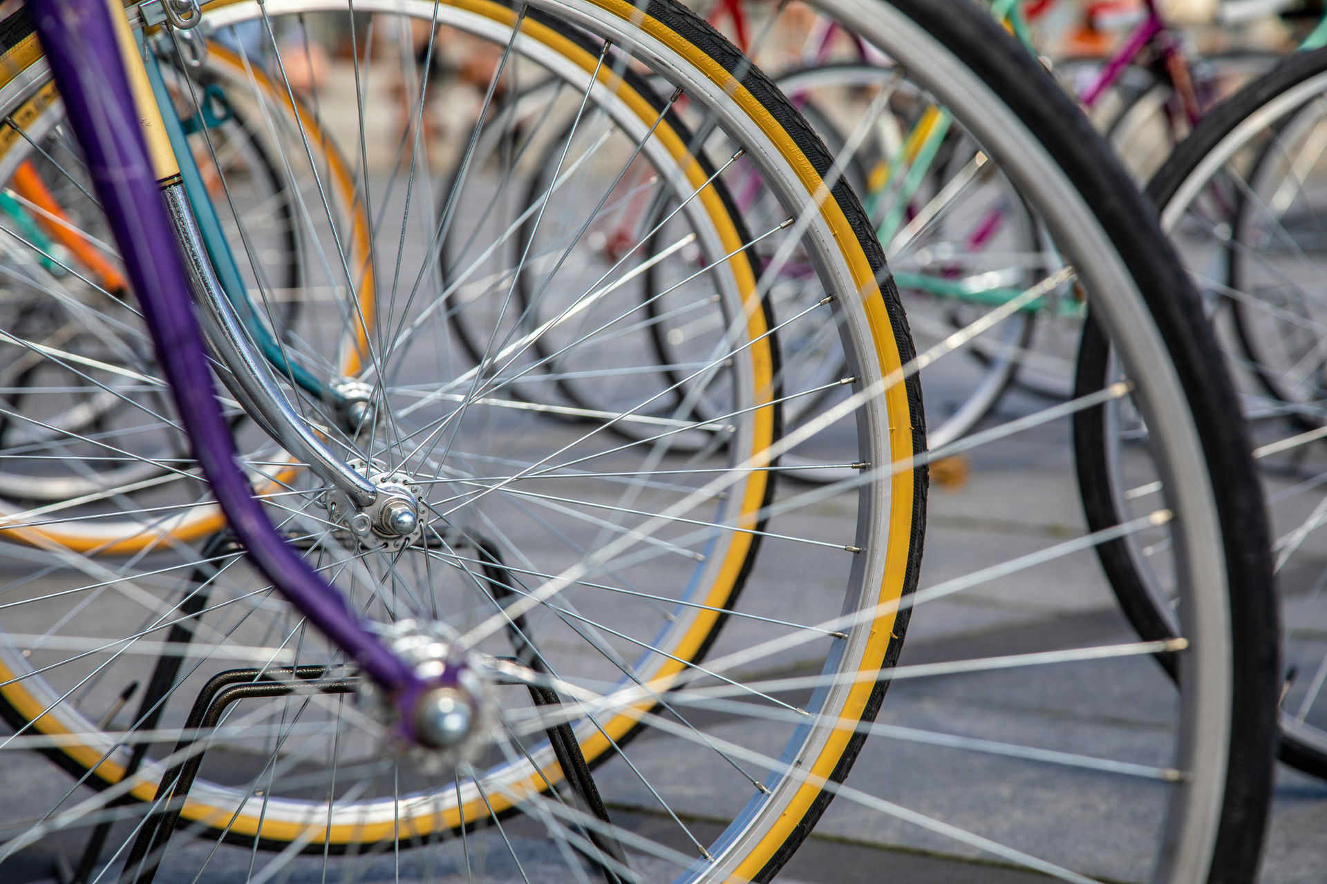 Bicycle wheels.