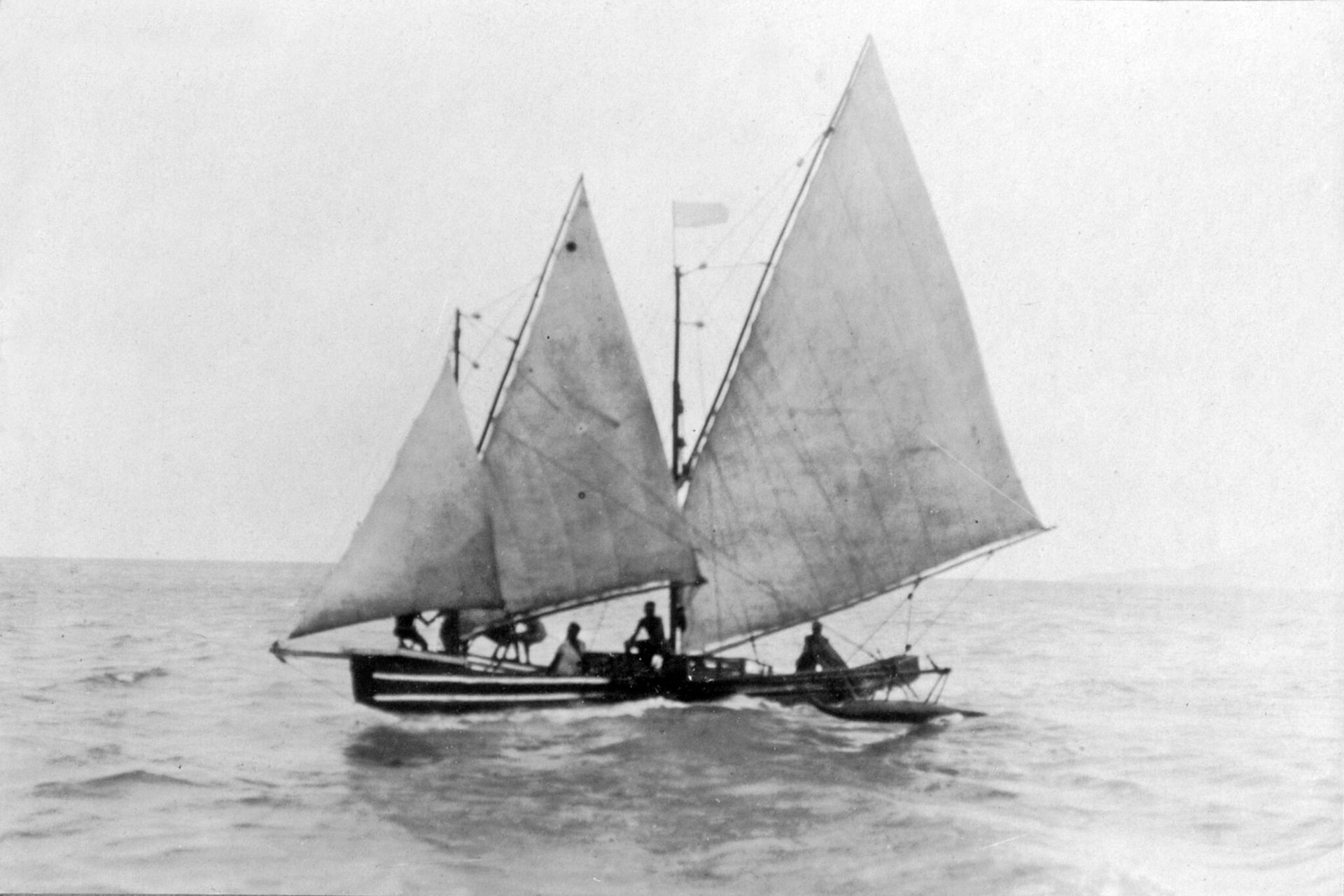 The Dauarti canoe sailing in Torres Strait Island.