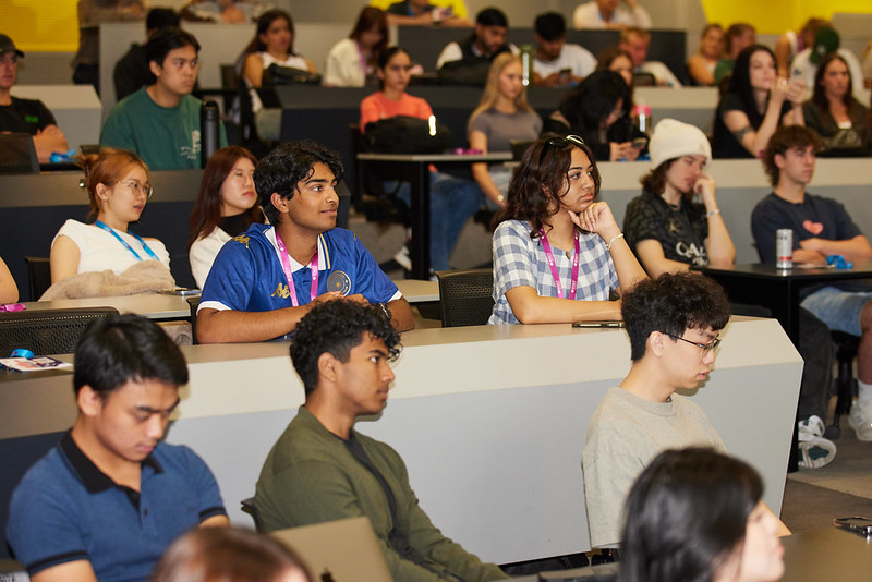 Students in a lecture theatre