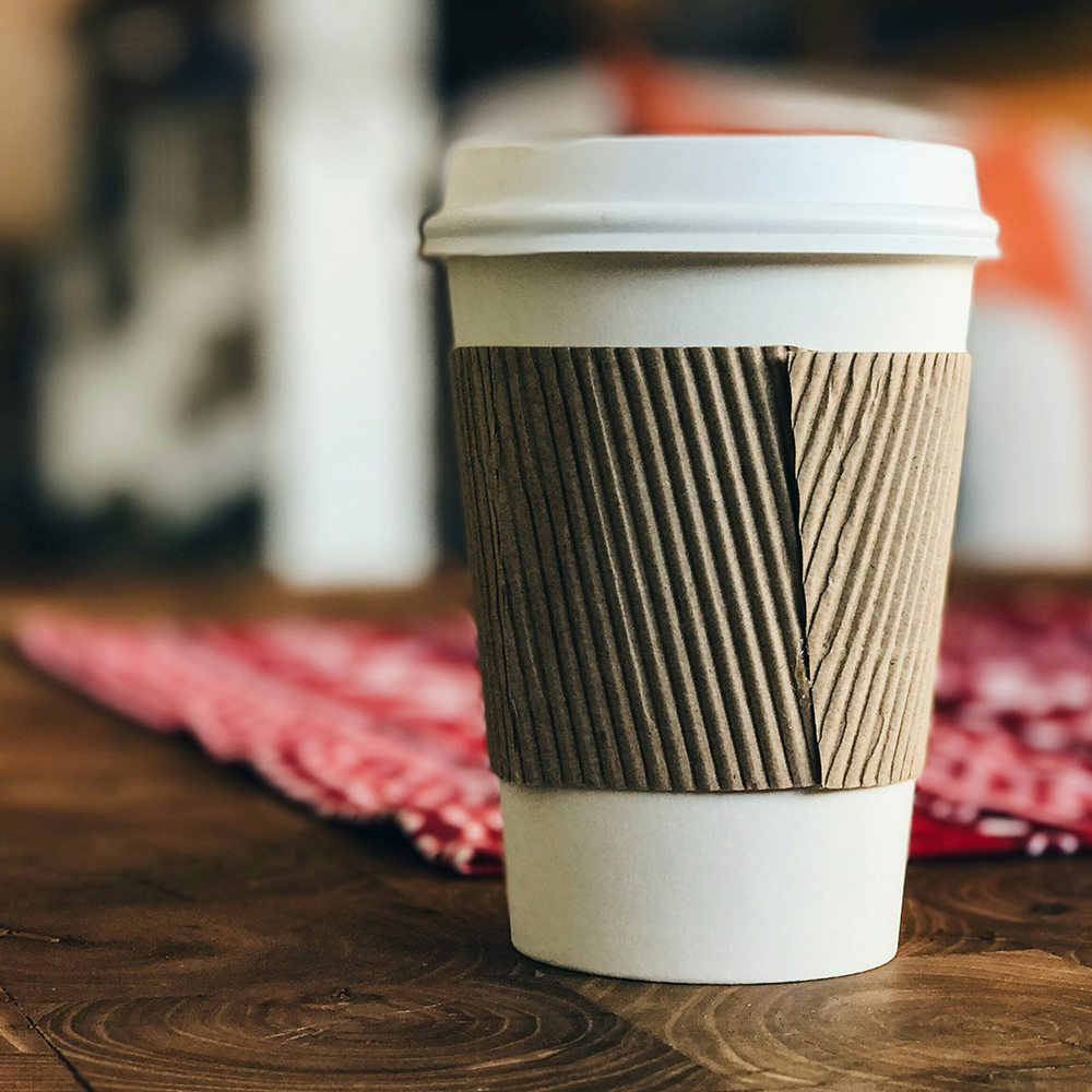 A takeaway coffee cup
